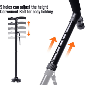 Portable Foldable <b>Walking</b> <b>Stick</b> with LED Light 5 Levels Adjustable Height for Travel Camping Hiking - Product Image 3