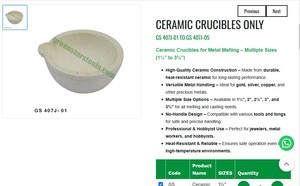 Creusets en céramique pour la fusion des métaux, outils de bijouterie, outils de bijoutier résistants à la chaleur, plusieurs tailles | Numéro d'article GS-407J-05 - Product Image 3