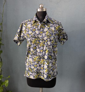Chemise décontractée pour homme en coton tissé, style streetwear, manches courtes, imprimé floral, col rabattu, séchage rapide et écologique, style été - Product Image 4