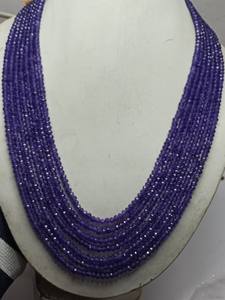 M.Y.GEMS Top Grade High Quality Natural Purple Amethyst <b>Color</b> Jade 4mm Faceted Rondelle Gemstone <b>Beads</b> 7 Strands Necklace - Product Image 2