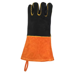 14 Inches Palm Reinforced Fleece Lining Cow Split Leather Heat Resistant Welding <b>Gloves</b> Hot Sale Safety Work <b>Gloves</b> For Welder - Product Image 3