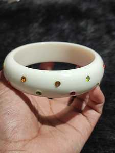 Bracelets ronds en résine acrylique bleue, bijoux faits à la main avec technique de moulage, unisexe - Product Image 1