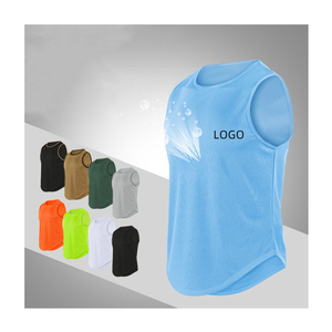 <b>Men's</b> O-Neck Solid Color Quick Dry Knitted <b>Tank</b> <b>Top</b> Casual Style <b>Black</b> White Gray - Product Image 3