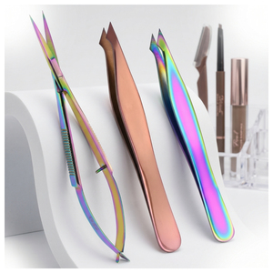 Juego de Pinzas Profesionales de Punta Inclinada y Puntiaguda para Cejas, Pinzas de Precisión para Depilación, Herramienta de Belleza y Maquillaje - Product Image 1