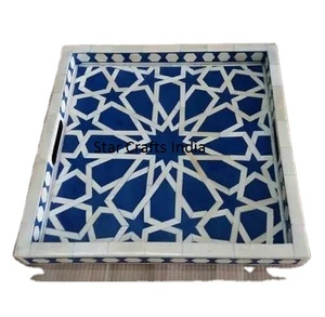 ร้อนคุณภาพคลาสสิกออกแบบฝังกระดูกและเรซิ่นถาดเสิร์ฟถาดสี่เหลี่ยมผืนผ้าถาดพลาสติกถาดเสิร์ฟอาหารงานแต่งงานของขวัญขายร้อน - Product Image 1