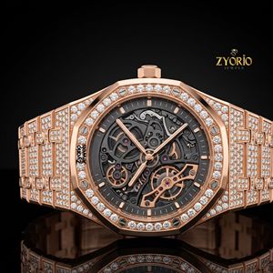 Montre de luxe unisexe en acier inoxydable, quartz ETA, squelette, moissanite VVS, style hip-hop - Product Image 1