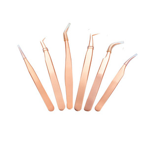 Customized logo cost-effective stainless steel acid resistance eyelash <b>extension</b> tweezers - Product Image 1