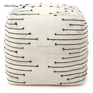 Lujoso PUF bohemio otomano reposapiés marroquí tejido a mano sofá pufs cuadrados consola con incrustaciones de hueso - Product Image 3