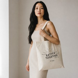 EcoDari Custom Canvas Wedding Tote <b>Bags</b> with Shoulder Handle Logo for <b>Bridesmaid</b> Welcome Kits <b>Gift</b> & Party Favors Wholesale - Product Image 2