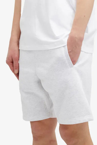 Shorts Bermuda décontractés gris clair pour homme avec taille élastique et poches latérales, en coton tricoté respirant, coupe ajustée et style décontracté - Product Image 2