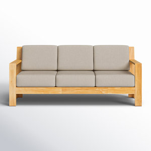 Modern Outdoor Teak <b>Sofa</b> <b>Set</b> Patio Garden Furniture Wooden Lounge <b>Set</b> with Coffee Table for Villa Resort Hotel - Product Image 2