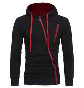 Sweat-shirt à capuche pour homme, couleur unie, coton tricoté, décontracté, pour l'automne, coupe classique, manches longues - Product Image 3
