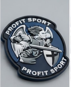 Profit Sport Circular 3D Embossed PVC Patch With Knight And Cross Design Sew-On Badge For Apparel Decoration - Product Image 2