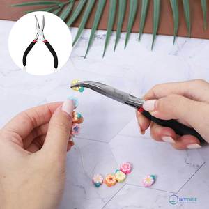 Juego de 2 Pinzas de Acero Inoxidable con Punta Pequeña, Mini Pinzas para Joyería, Punta Larga y Curva para Fabricación de Joyería, Reparación y Envoltura de Alambres - Product Image 3