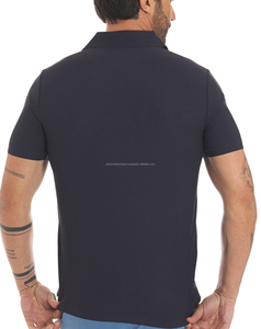 Men's 100% Cotton for T-<b>Shirt</b> Casual Formal <b>Button</b>-Down Collar Solid Pattern Embroidered Breathable Knitted Fabric <b>Half</b> Sleeve - Product Image 2