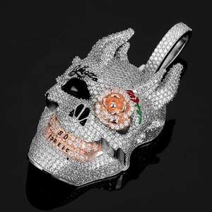 จี้รูปปีกฮิปฮอปสุดหรู เงินแท้ 925 ประดับเพชรโมอิสซาไนต์ VVS D ชุบโรเดียม พร้อมใบรับรอง GRA เหมาะสำหรับใส่ทุกวัน - Product Image 5