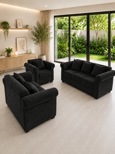 Contemporary 321 Seat Orchid <b>Black</b> <b>for</b> Living Room Hotel Apartment Villa Custom Fabric Eco-Friendly Premium Fabric Manufacturer - Product Image 4