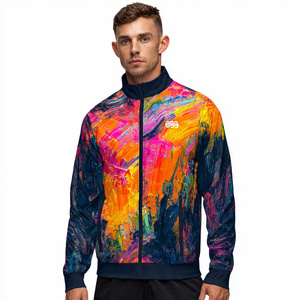 Vestes d'entraînement par sublimation pour hommes, col montant, fermeture éclair, imprimées, vente en gros - Product Image 4