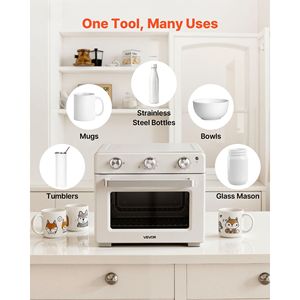 Forno per Sublimazione da 26 Qt per Tumbler da 40oz, 50 Pellicole Termoretraibili, 1 Nastro Adesivo, 2 Guanti Termici, Forno da Banco a Convezione Turbo 360 - Product Image 6