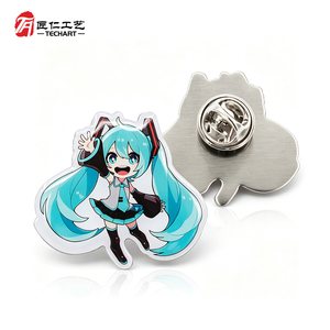 Spilla personalizzata stampata con ragazza anime, simpatico personaggio Chibi, per decorazione borsa <span class=keywords><strong>Ita</strong></span> e merchandise Comic Con - Product Image 6