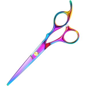 Ciseaux de coiffure professionnels 6'' en acier inoxydable, lame aiguisée arc-en-ciel, manche long, vente en gros à faible MOQ - Product Image 5