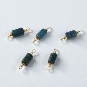 Conectores de Doble Anilla para Abalorios de Apatita en Forma de Tubo de 6x12mm - Product Image 1