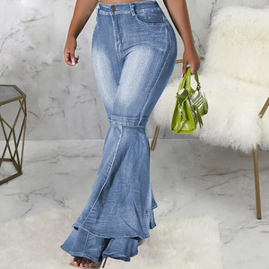 Nuevos Jeans de Mezclilla Casuales Vintage para Mujer, Corte Holgado y Acampanado, con Bolsillos, Transpirables, Servicio OEM 2026 - Product Image 2