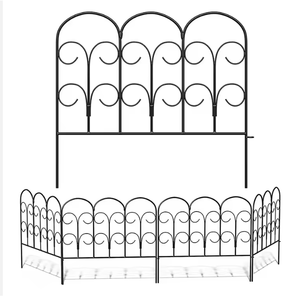 Panneaux de clôture décoratifs modernes en fer thermolaqué pour jardin, bordures de pelouse extérieures, barrière anti-rouille pour parterres de fleurs, ensemble de clôtures - Product Image 1