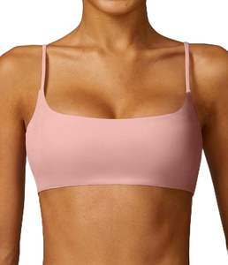 Soutien-gorge de sport court pour femme 2025, grande taille, écologique, respirant, maintien élevé, séchage rapide, en nylon, couleur unie, pour yoga et course à pied - Product Image 2