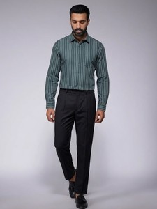 Camisa de Vestir a Cuadros para Hombre Enovate, Manga Larga, Cuello Clásico, Popelina de Algodón, Antiarrugas, Transpirable, con un Solo Botón, Casual, para Verano - Product Image 2