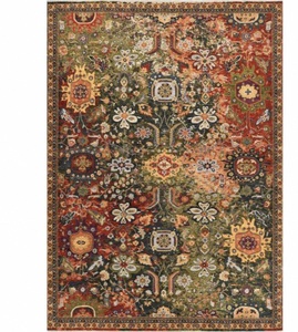 Alfombra de Lana de Nueva Zelanda Anudada a Mano – Diseño Floral Multicolor de Estilo Tradicional - Product Image 1
