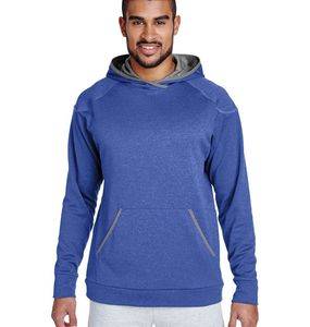 <b>Men's</b> <b>Red</b> Hooded <b>Sweatshirt</b> Solid Color Casual Fleece Pullover Regular Fit Autumn Wear with Kangaroo Pocket 100% Polyester - Product Image 4