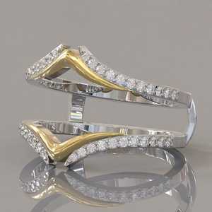 Anneau de rehaussement personnalisable, Enveloppe d'anneau Aggie, Enveloppe d'anneau diamant, Anneau assorti en moissanite, Anneau éternité, Bande éternité diamant - Product Image 4