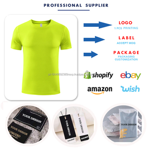 T-shirt de sport pour hommes Vente en gros Séchage rapide Confortable Sports Running Solid Solor Logo personnalisé - Product Image 5
