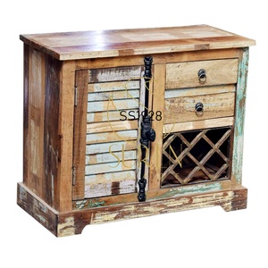 Indian designer hotel Reclaimed Wood Handcrafted Wine Bar Cabinet