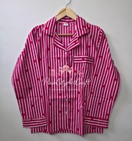 Setelan Piyama Wanita 2 Potong Bahan Rajut Cetak Flock Mewah Elegan 100% Katun untuk Musim Semi, Panas, dan Gugur, Lembut, Bernapas, Cepat Kering, Panjang