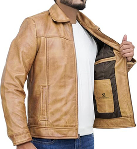 Classic Genuine <b>Leather</b> <b>Biker</b> <b>Jacket</b> Men Vintage Motorcycle Casual Winter Outerwear Premium <b>Jacket</b> OEM 2026 - Product Image 6