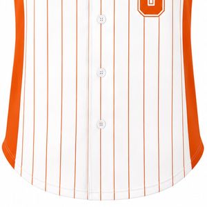 Orange White Baseball Jersey for Men Pinstripe Button Front Team Shirt Lightweight <b>Athletic</b> Uniform Breathable Baseball Sport - Product Image 5