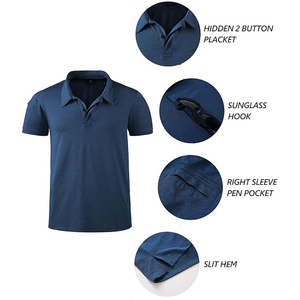 Polo à manches courtes pour homme, blanc, 100% coton piqué, respirant, coupe décontractée, longueur normale, couleur unie, design tricoté - Product Image 3