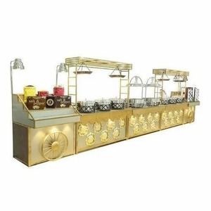Comptoir de buffet en acier inoxydable illuminé de style royal filigrané King International pour hôtel, mariage, banquet, restauration - Product Image 5