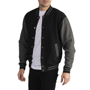 100% Genuine Wool Hooded Varsity <b>Jacket</b> Unisex Stand Embroidery Dark Black Grey Streetwear <b>Winter</b> Season Size 4XL - Product Image 5
