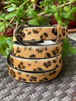 Nouveau élégant et fait à la main dames Animal fourrure cuir classique ceinture personnalisé en détresse imprimé Animal fourrure cuir femmes ceintures