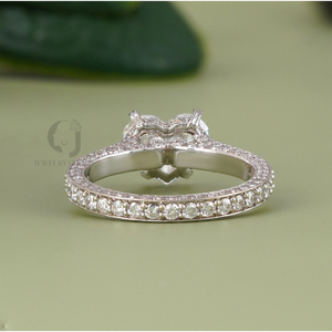 Anillo de Compromiso para Mujer con Diamante Marquise de Laboratorio de 2.00 CT, Corte Corazón, Oro Sólido de 14K, Banda Eternity con Pavé, Claridad VS1, IGI - Product Image 4