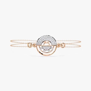 New Round Shape Moissanite Diamond Bracelet Bezel Setting 18K Rose Gold Diamond Bracelet for Both <b>Men</b> and Women - Product Image 1