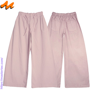 MASTER TEXTILE Pantalon Plazzo en jean pour femme, coupe large, décontracté, été, écologique, lavable, respirant, avec cordon élastique - Product Image 3