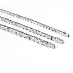 Luxury Full Square Lab Diamond Tennis Chain Bracelet Unisex Pave Sparkly Cushion Cut Gold <b>Gift</b> - Product Image 2