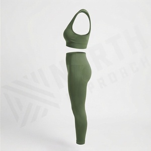 Ensemble de yoga surdimensionné à séchage rapide, imprimé, en matériau recyclé, sans couture, pour le sport, l'exercice, la gym et les activités physiques - Product Image 3