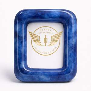 Dernier modèle très demandé : Fournisseur de cadres photo carrés en résine bleue personnalisés pour la décoration intérieure de luxe et les cadeaux personnalisés - Product Image 1