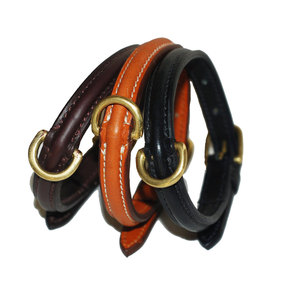 Collier de dressage de luxe pour chien en cuir orange, étanche, à dégagement rapide, avec boucle à rivets solides, taille moyenne, pour toilettage des animaux - Product Image 3