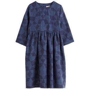 Vestido Túnica Holgado con Estampado Floral, Cuello Redondo, Manga Tres Cuartos, Estilo Kimono, Largo Midi, 100% Algodón Chifón, Transpirable, para Verano - Product Image 2